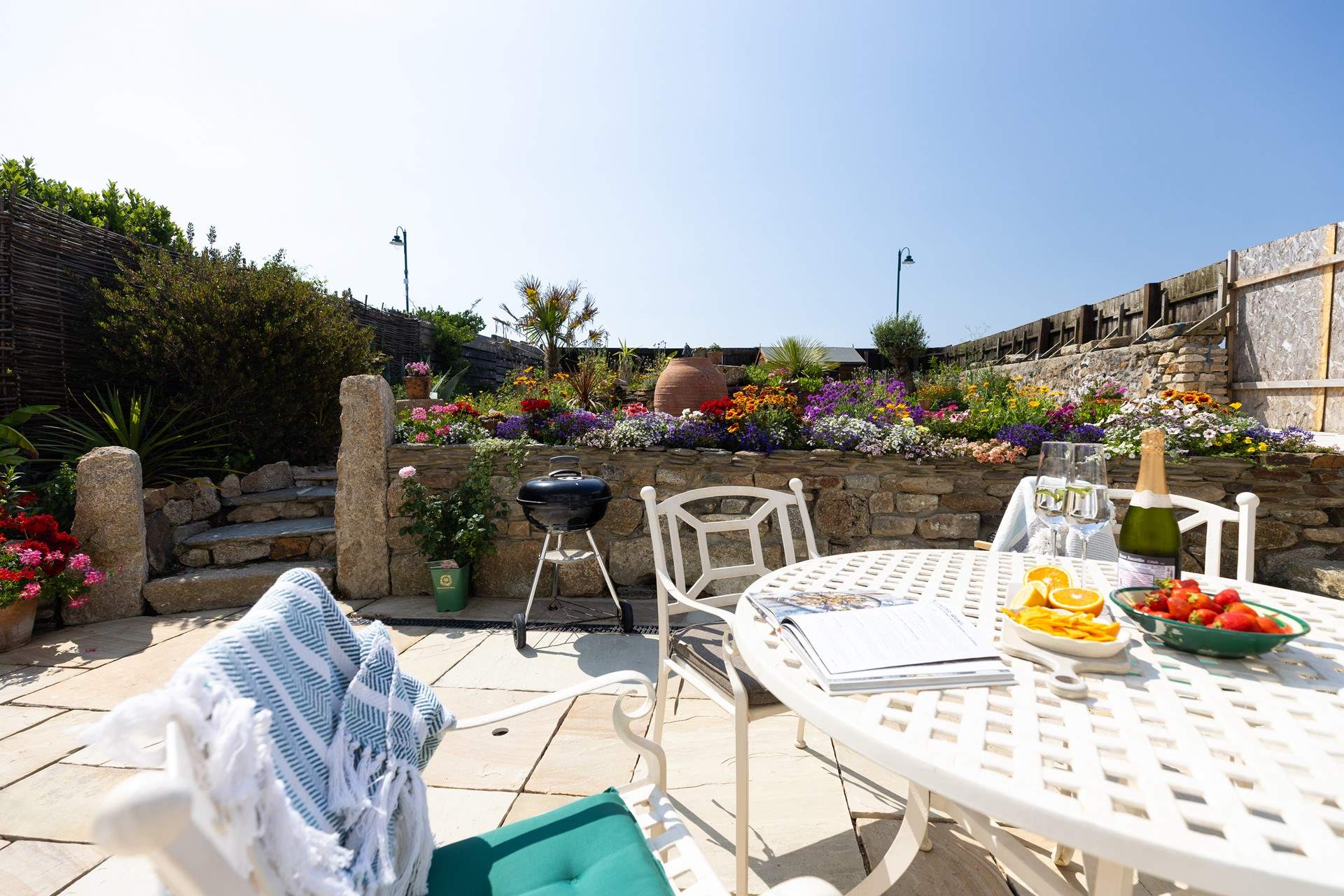 Head outside to the garden and soak up the sunshine.