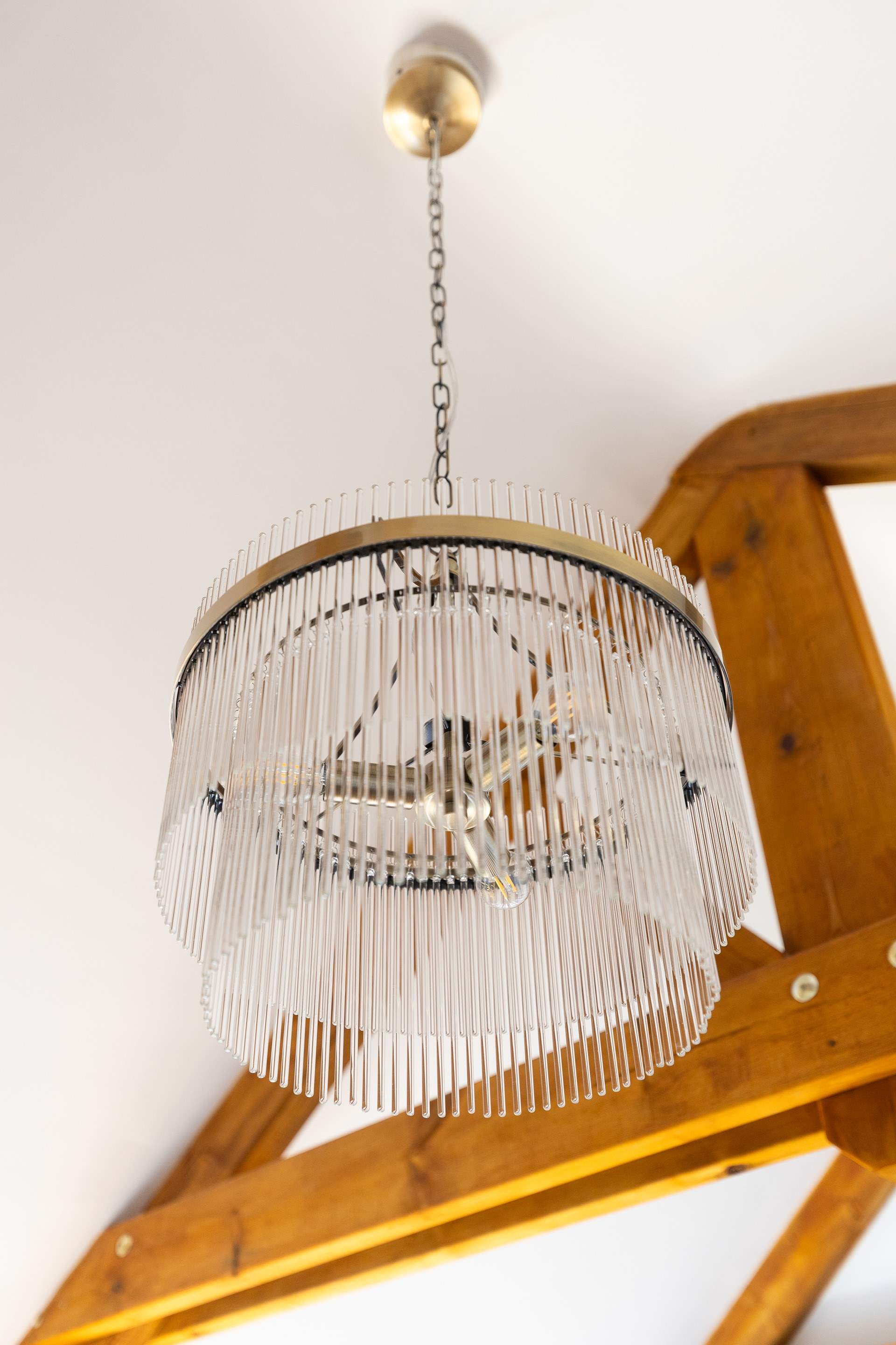 Carefully chosen lighting throughout the cottage enhances the beautiful design.