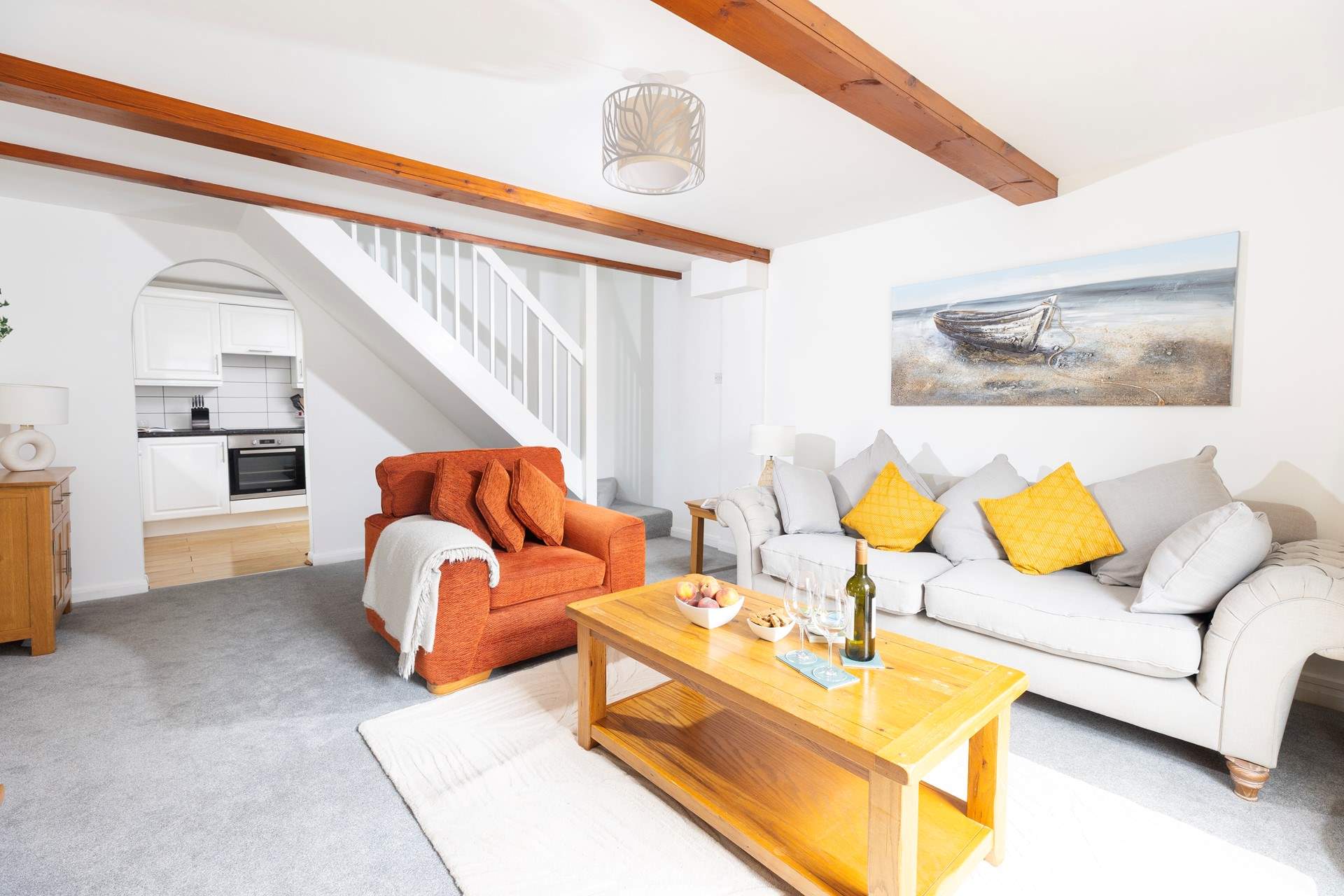 The open plan living space on the ground floor is so light and bright. 