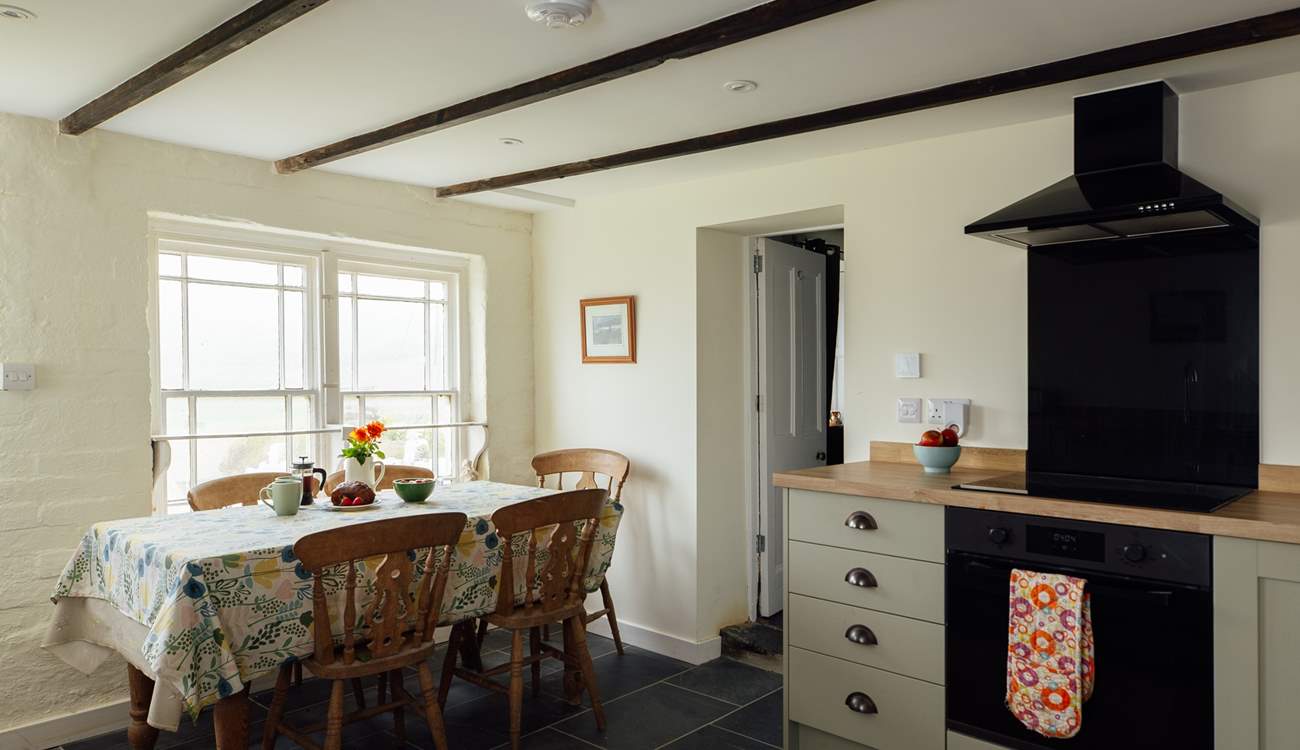Take in the sea views from the well-equipped kitchen. 