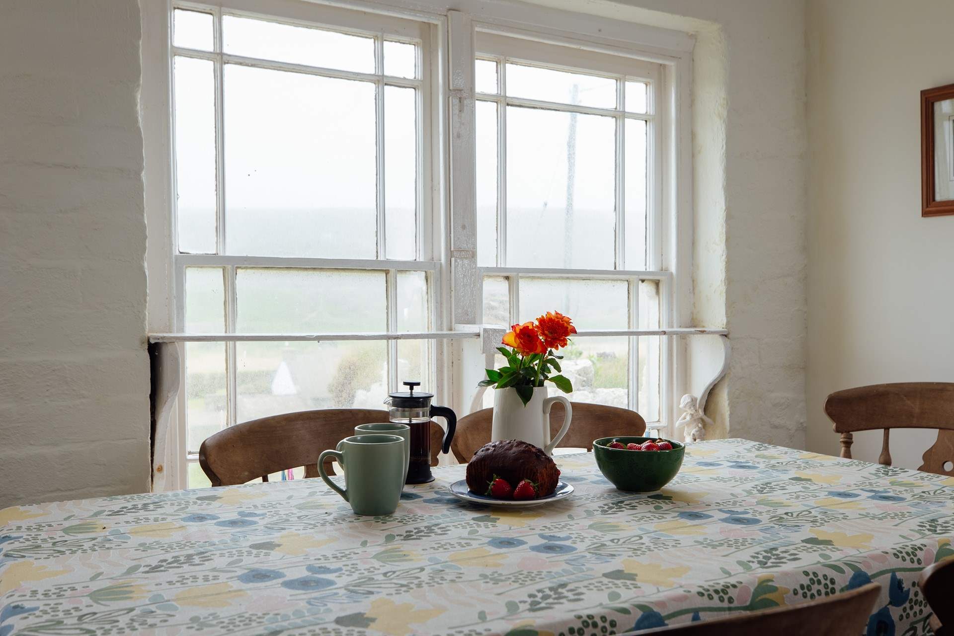 A pot of tea with a sea view. 
