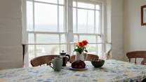 A pot of tea with a sea view. 