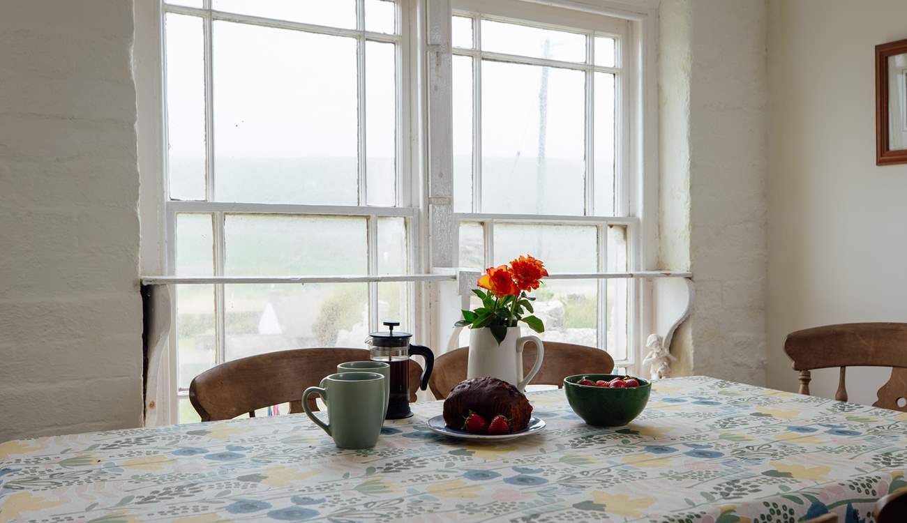 A pot of tea with a sea view. 