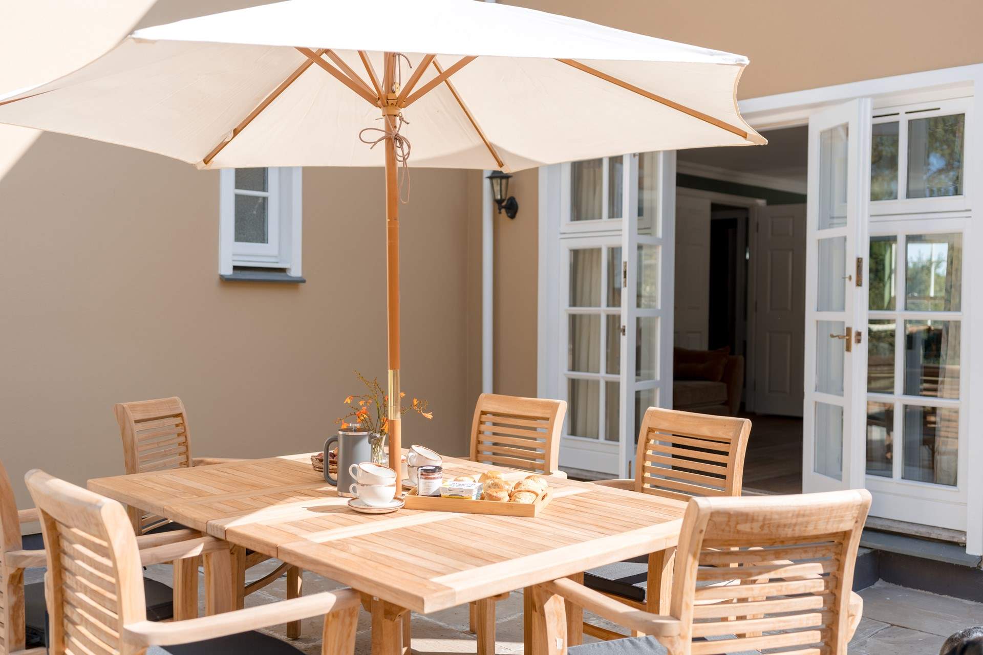 Enjoy afternoon tea on the back terrace.