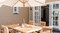 Enjoy afternoon tea on the back terrace.