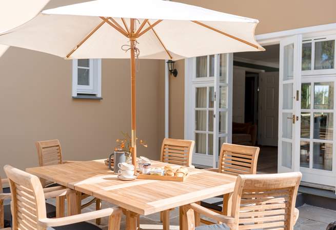 Enjoy afternoon tea on the back terrace.