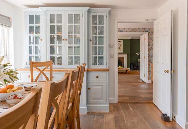 Polished wooden floors add warmth, character and timeless farmhouse charm.