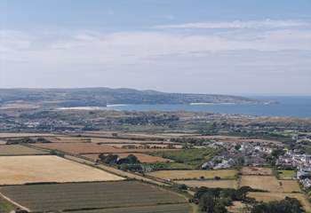 An aerial view showing the surrounding area.