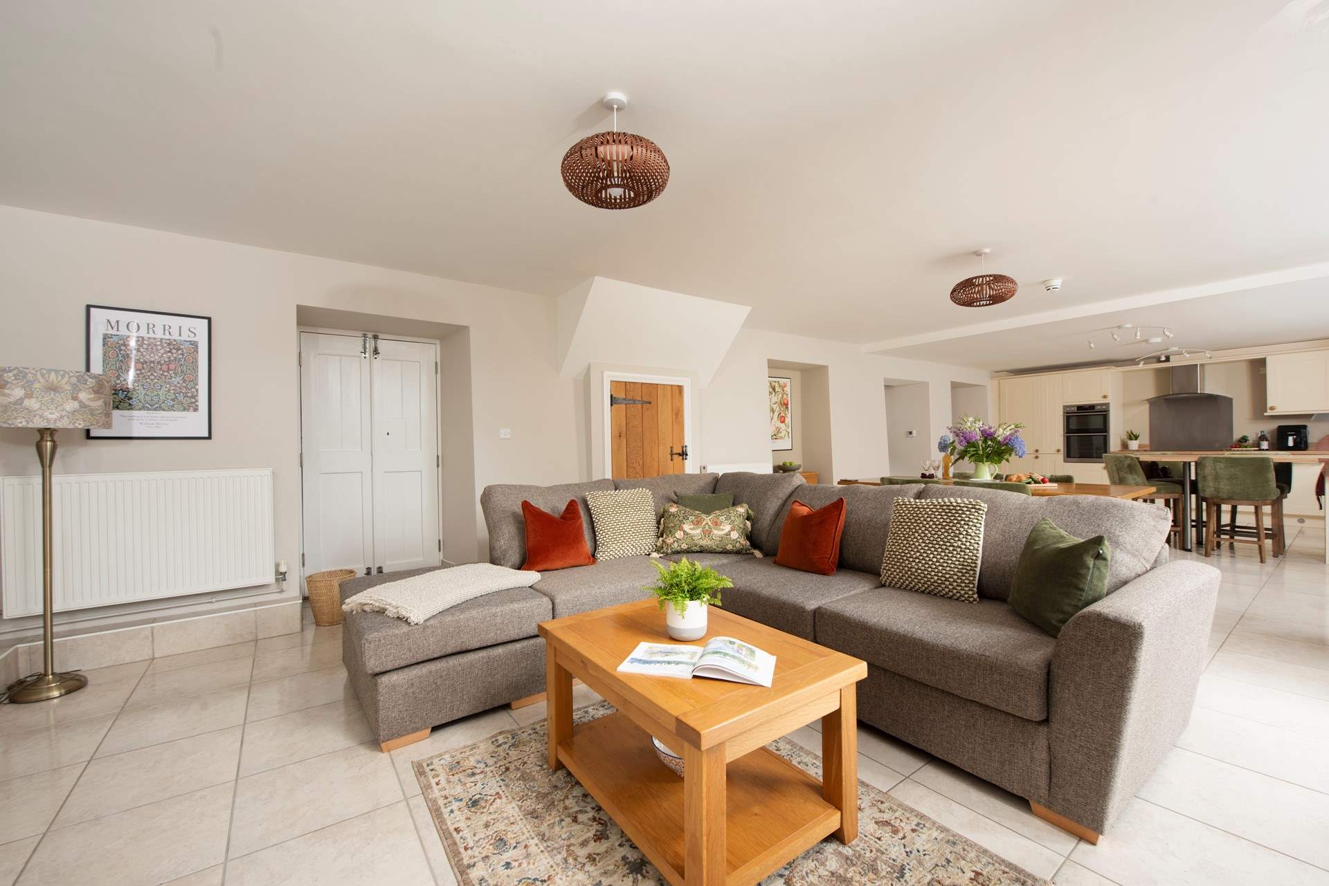The open plan living space offers room to relax, dine and socialise in style.