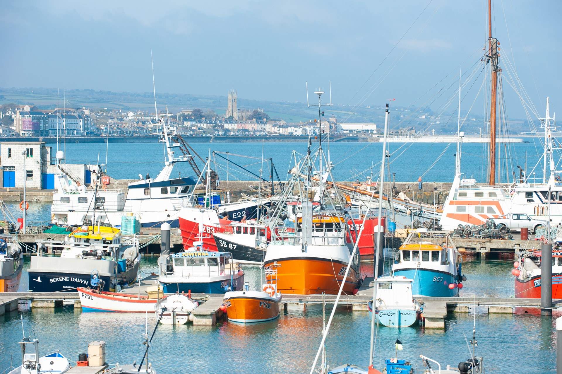 Buy the catch of the day in the bustling harbour in Newlyn.