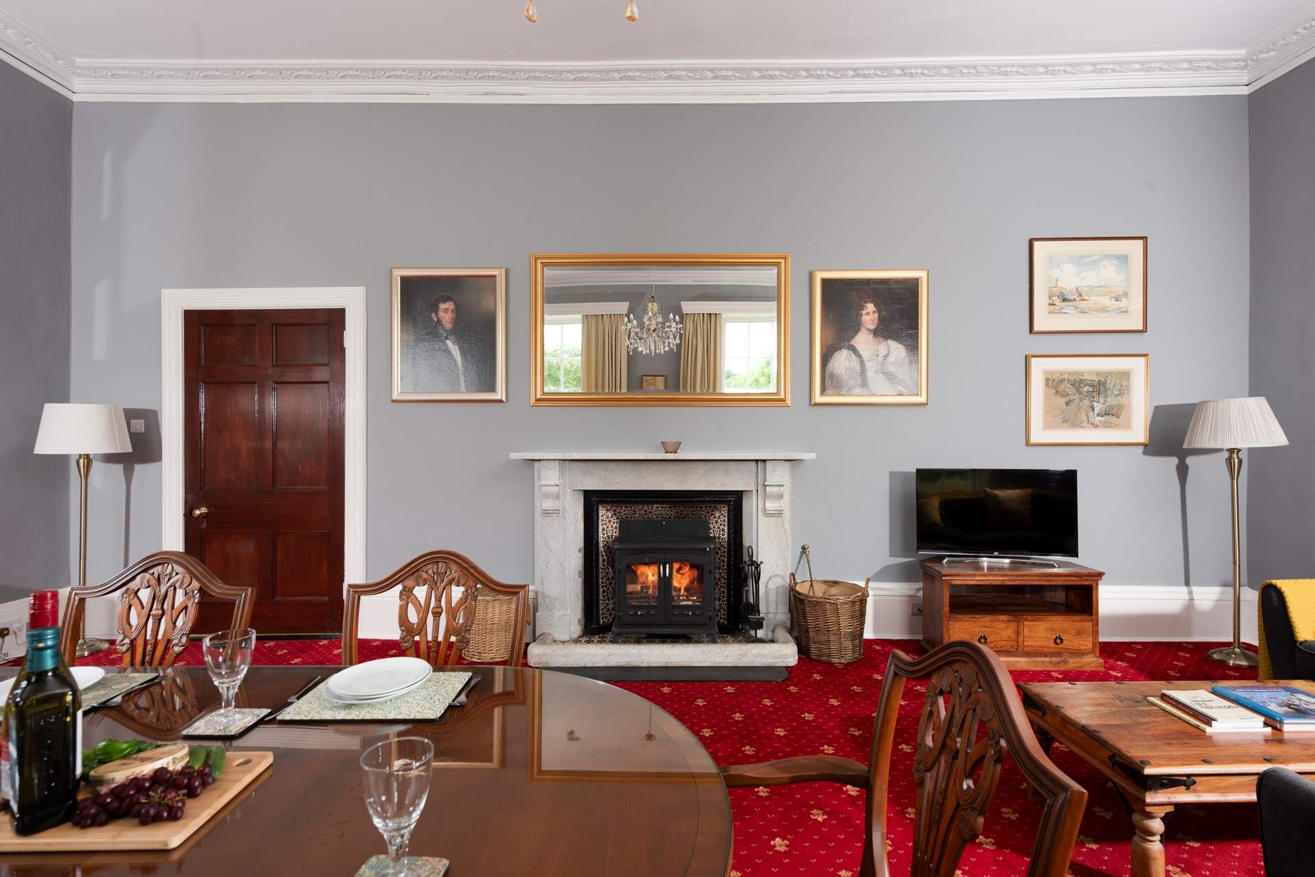 Historic art adorns the walls telling the story of this beautiful home.
