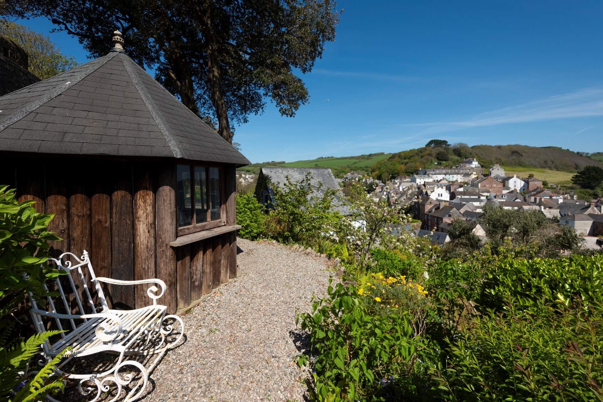 Nestled in the hillside the beautiful garden is set on various levels. 