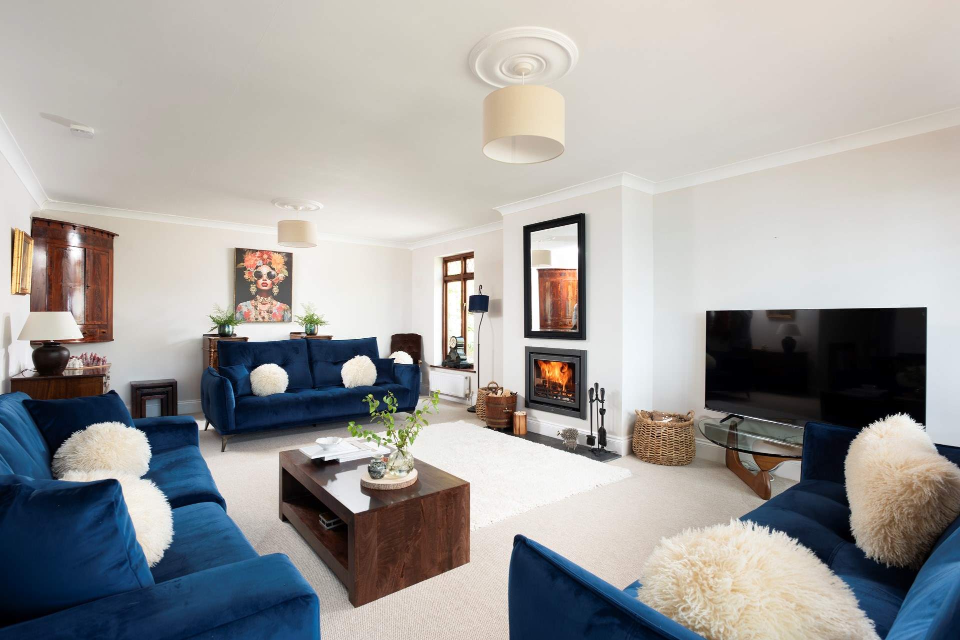 On chillier days light the wood-burning stove.