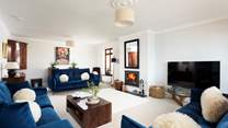 On chillier days light the wood-burning stove.