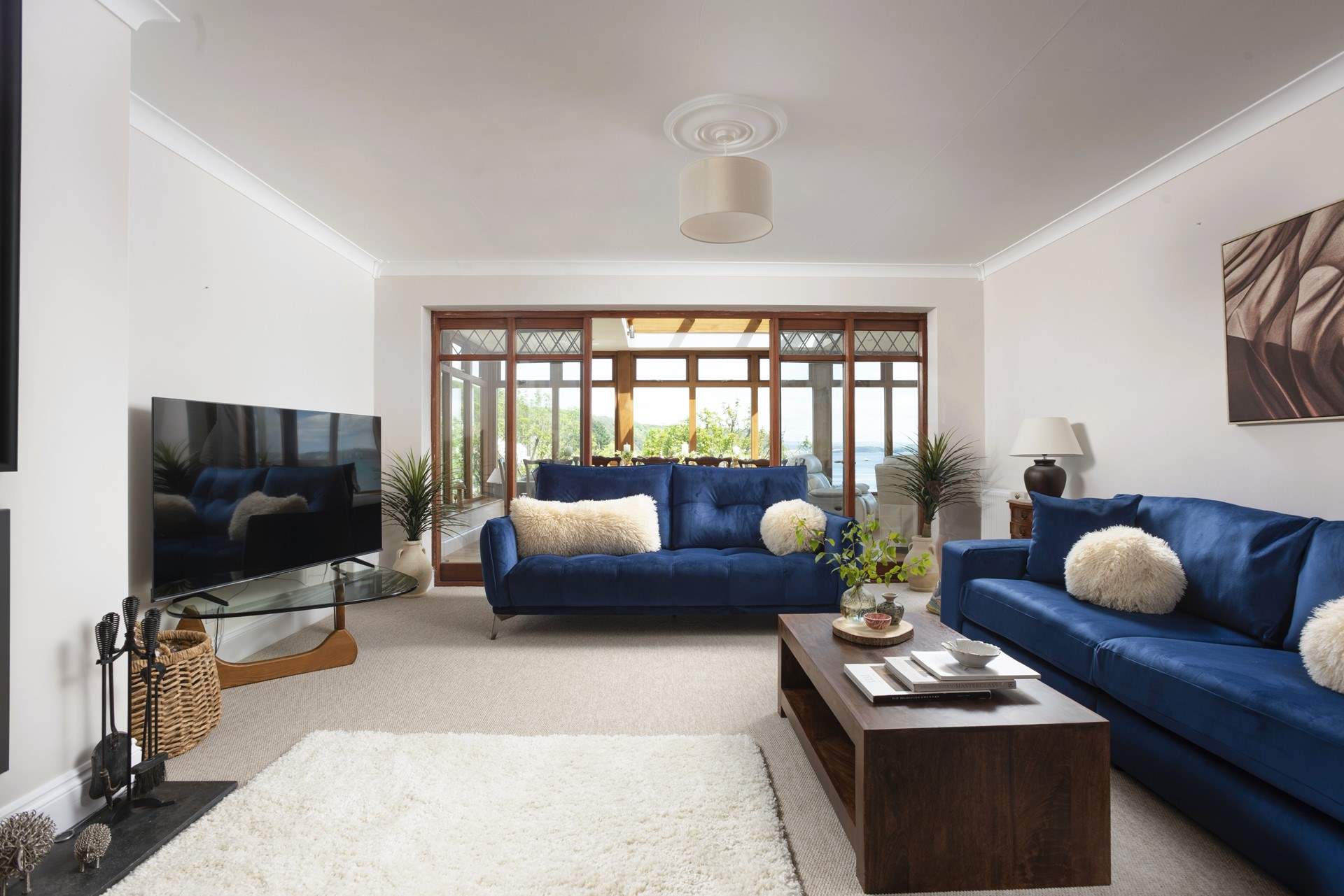 The large TV is the perfect excuse for a family film night!