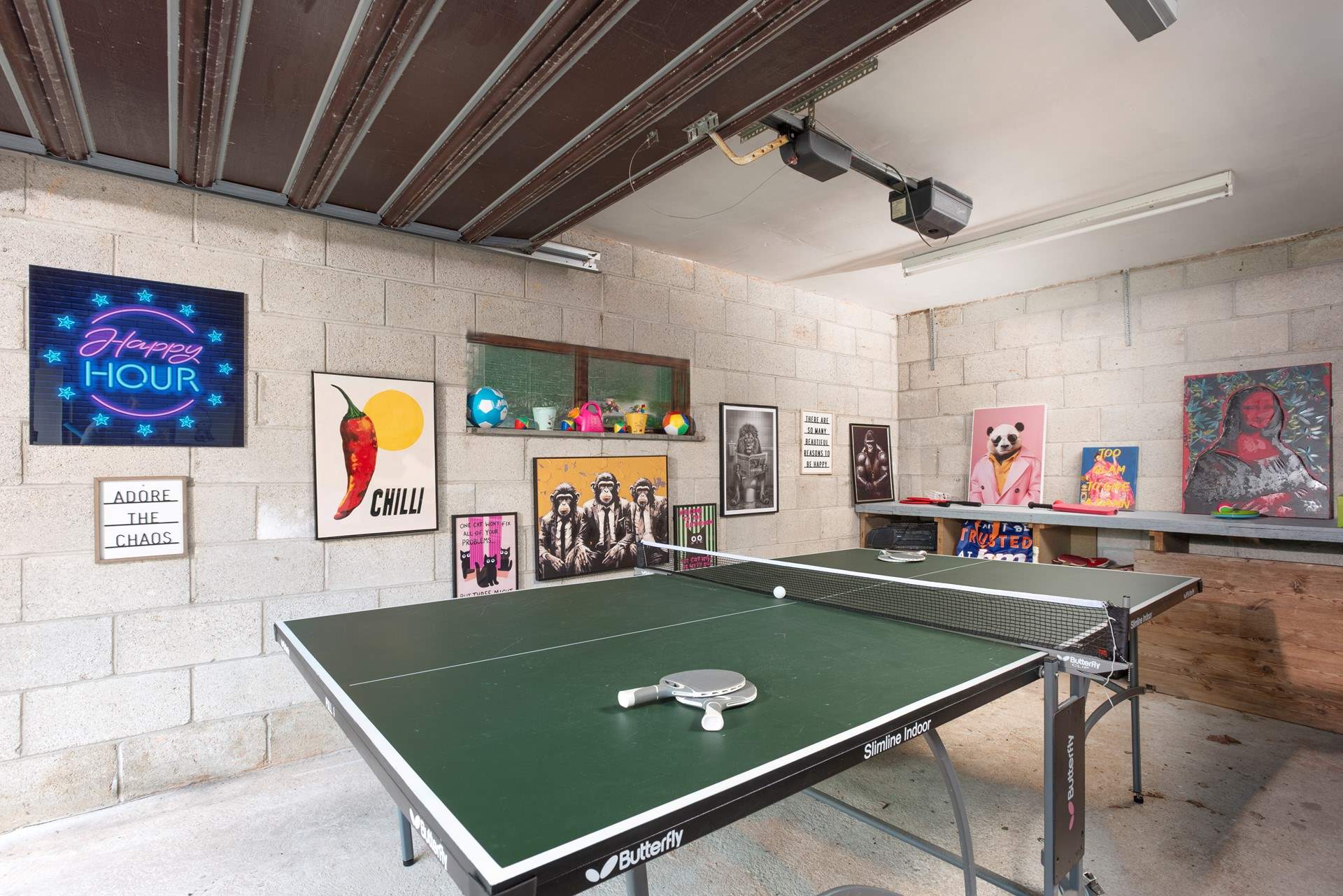 Challenge each other to a game of table-tennis.