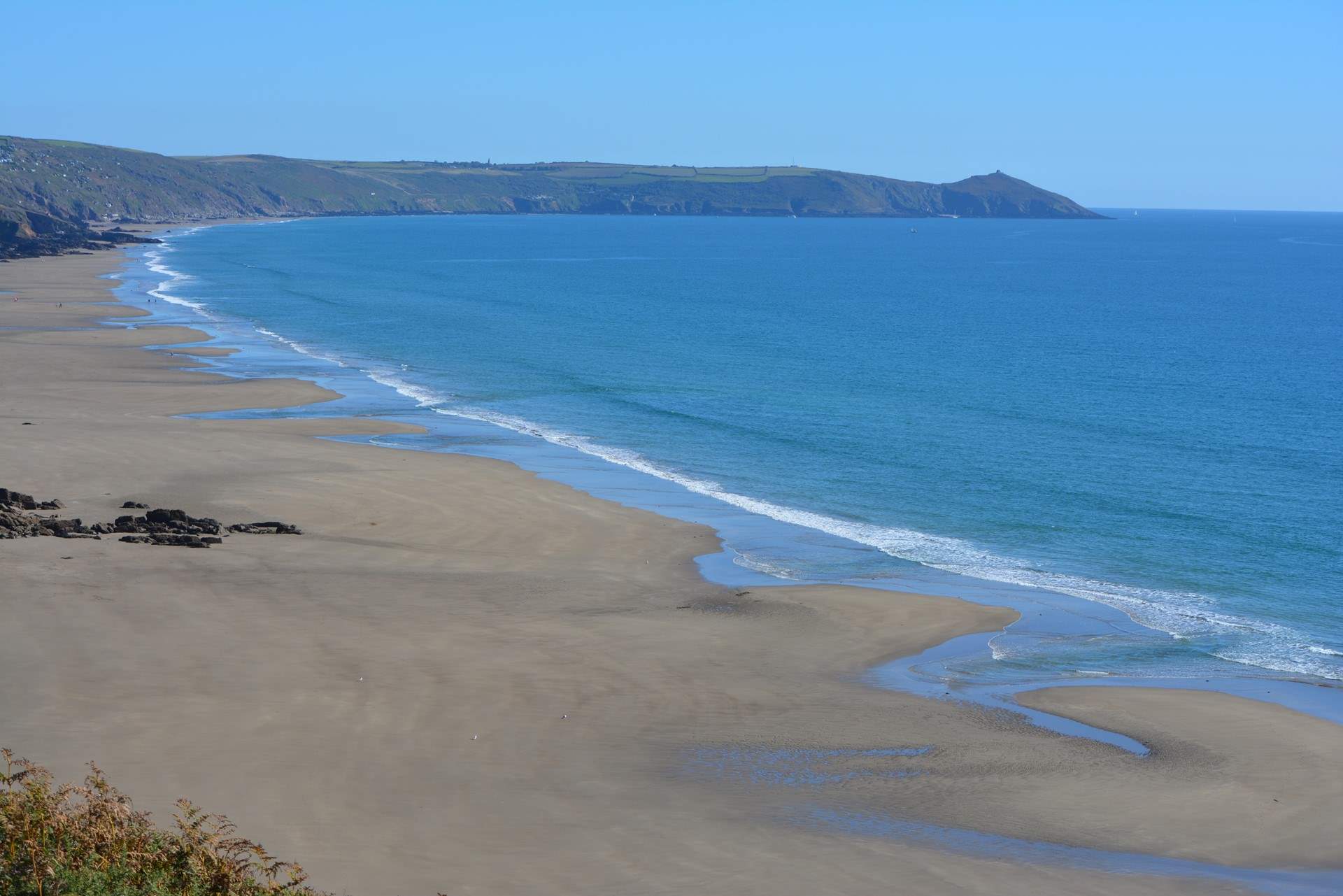 The stunning beach along Whitsand Bay.
