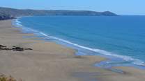 The stunning beach along Whitsand Bay.