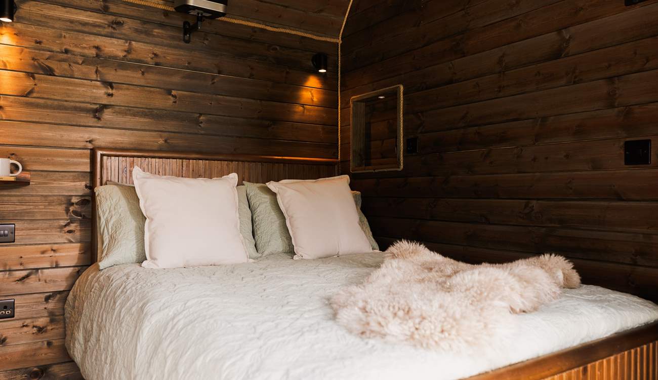 The sumptuous double bed promises sweet slumbers.