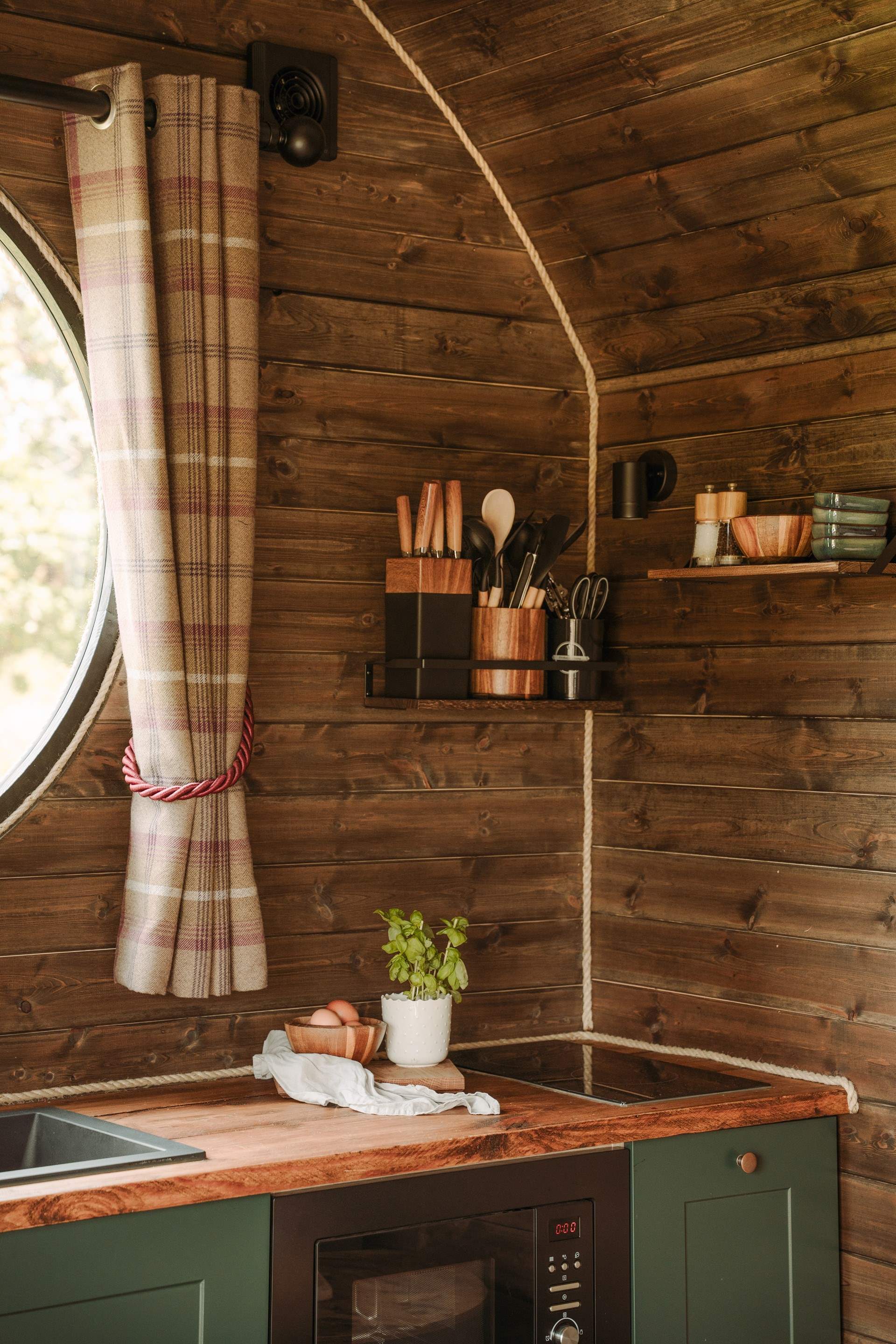 The kitchen has everything you'd need for your getaway.