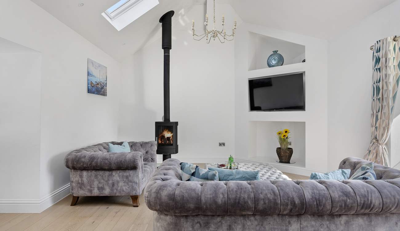 The toasty wood-burner will be a welcome sight on chillier days.