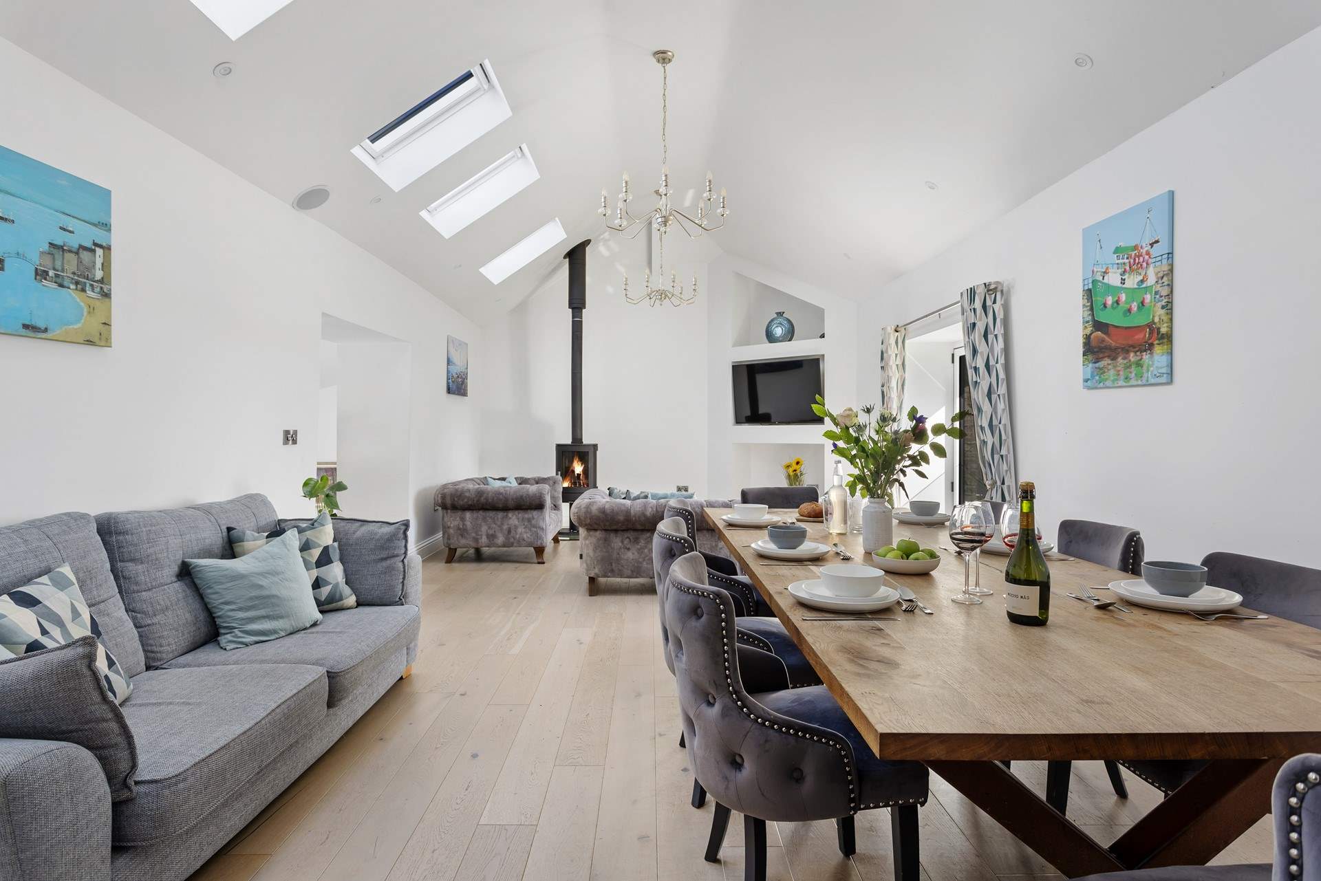 The open plan living-room is the place for all to gather.