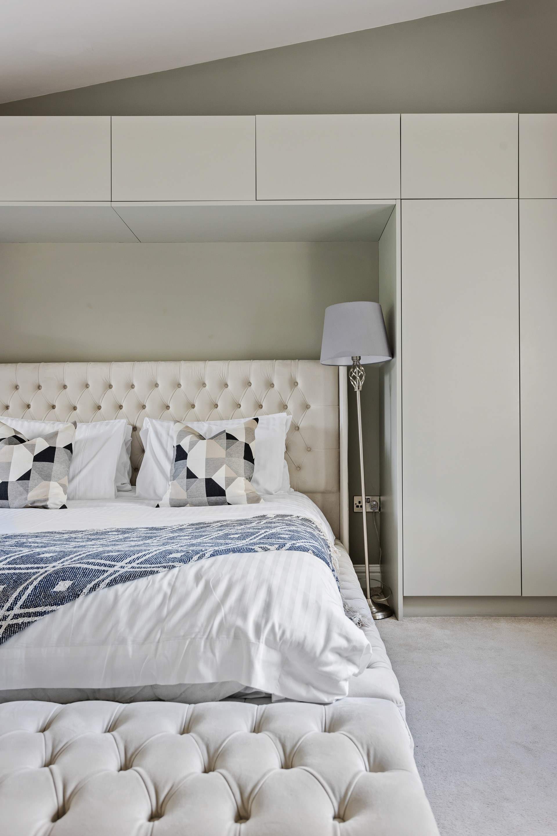 This gorgeous room also has a Smart TV for bedtime viewing. 