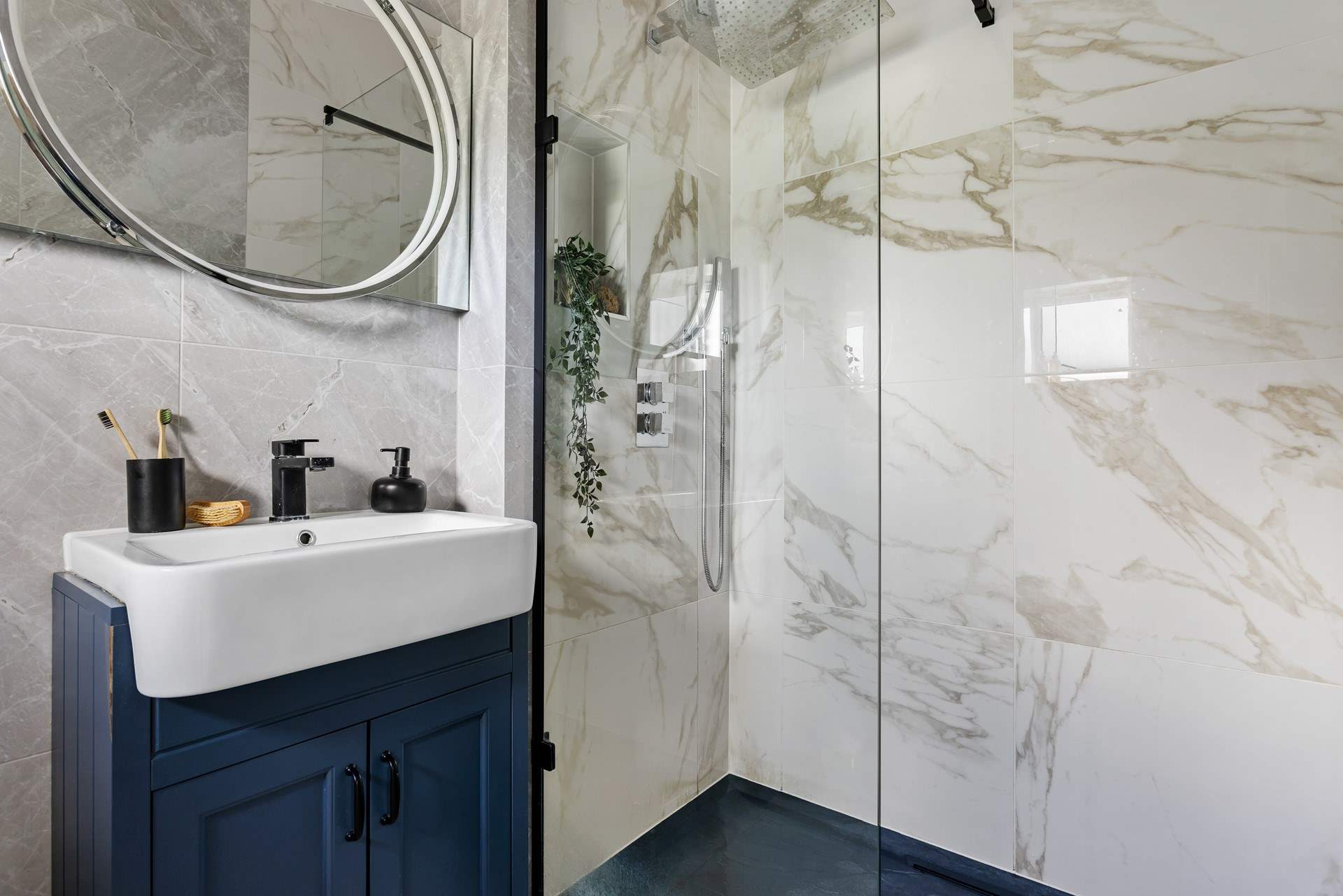 One of two en suite shower-rooms at The Bowjy.