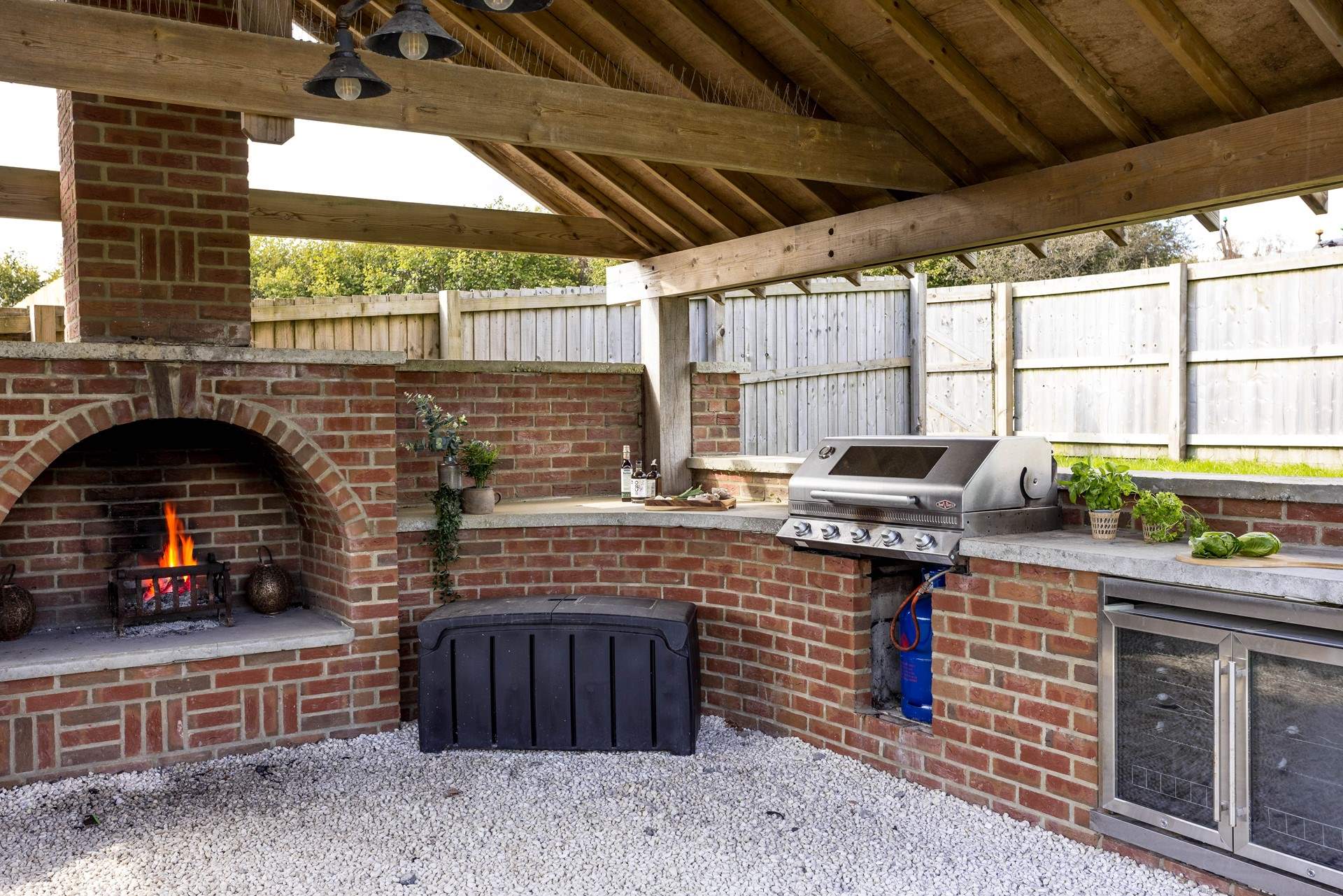 The outdoor kitchen is a real treat.