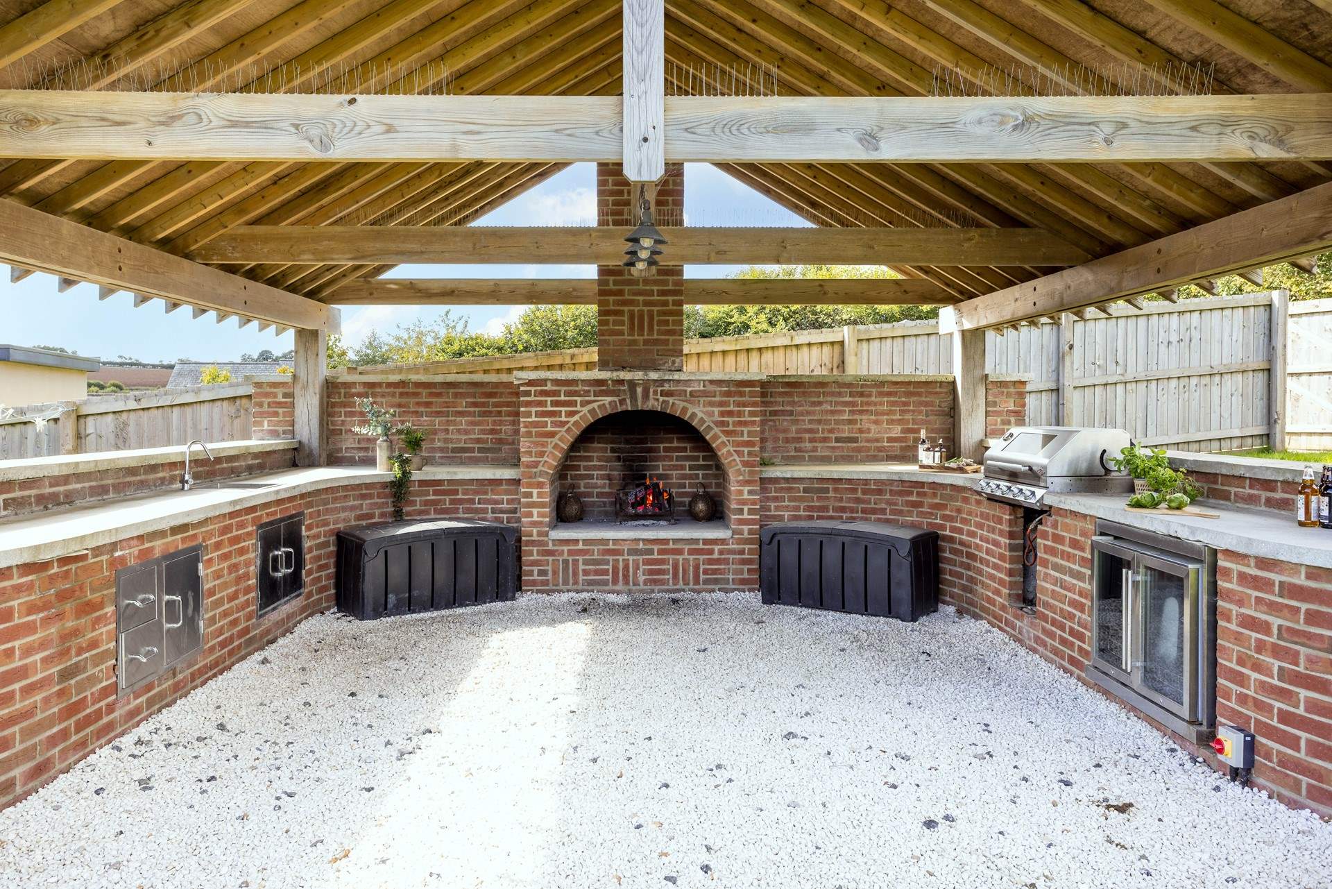 The fabulous outdoor kitchen.