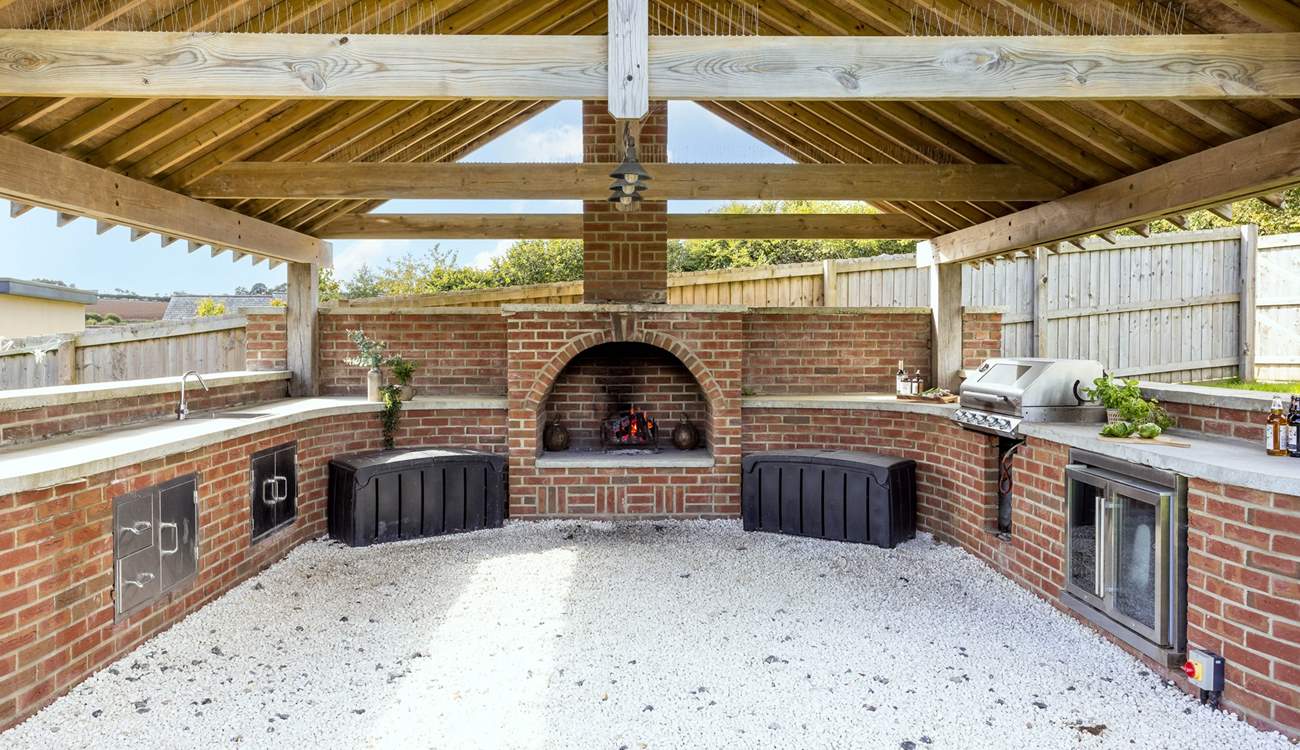The fabulous outdoor kitchen.