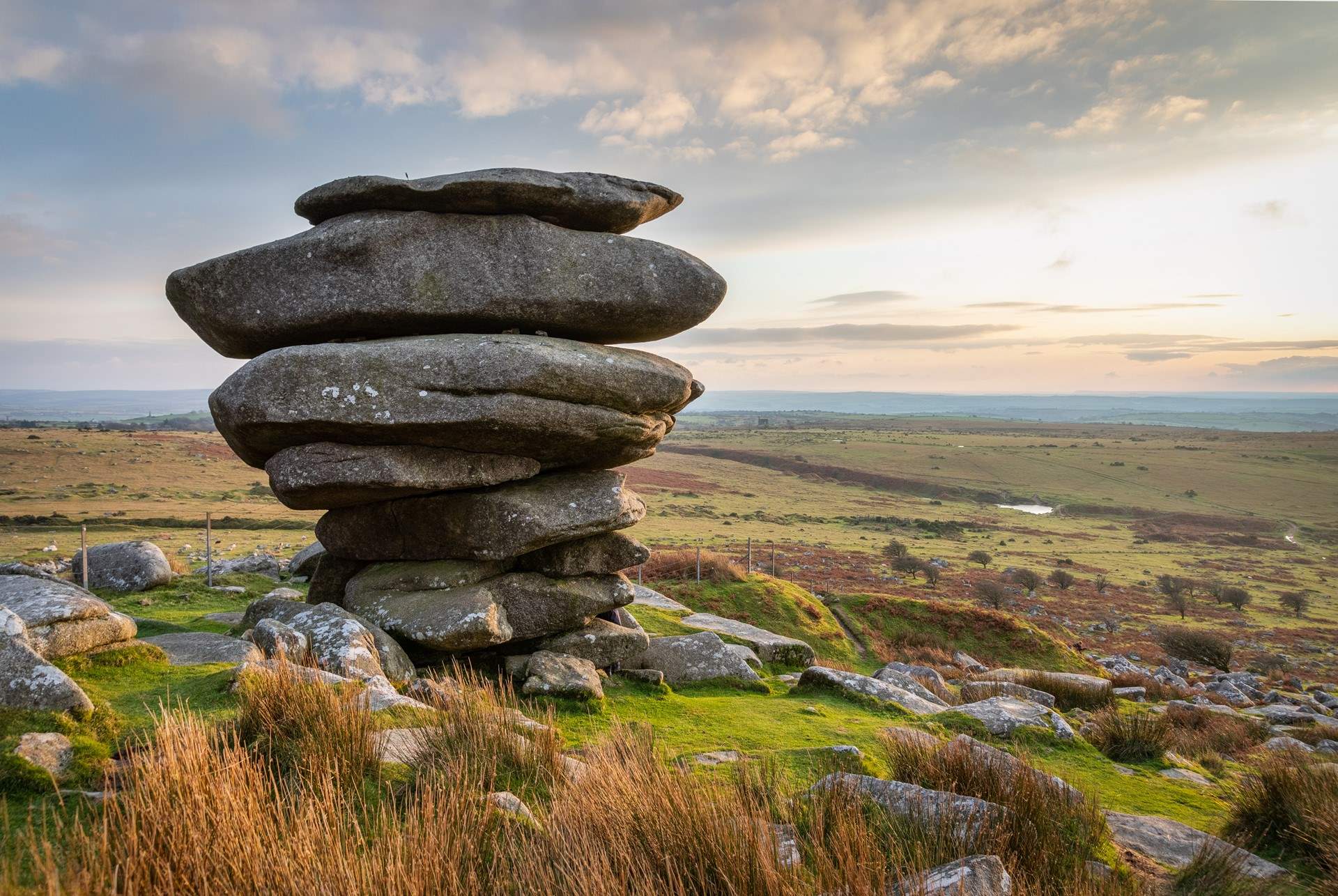 Ramblers will delight at the dramatic open landscape of Bodmin Moor.