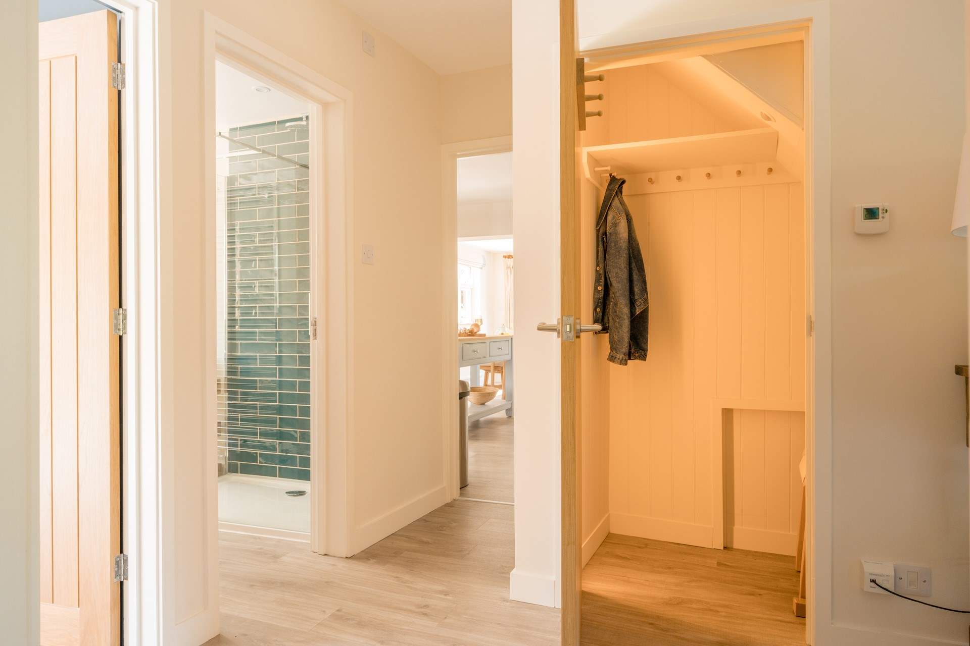 There is also a handy cupboard for coats and beach bags.