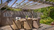 Al fresco dining and entertaining under the pergola.