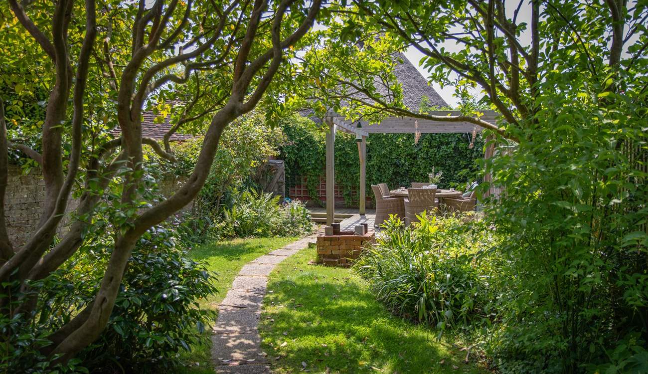 Relax in the peaceful garden. 