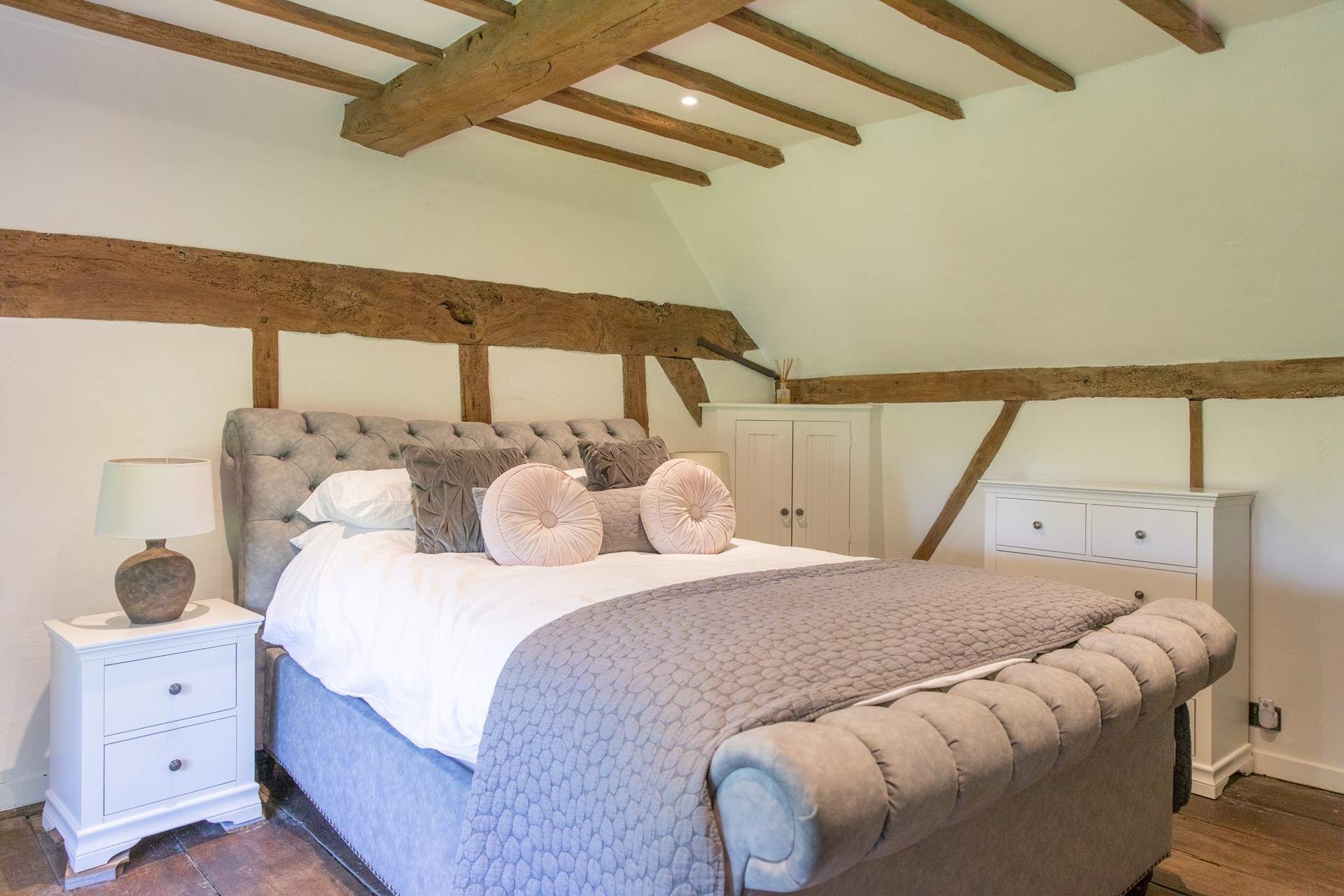 Comfy beds and beautiful linens.
