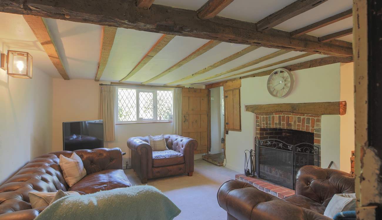 With its cosy open fire.