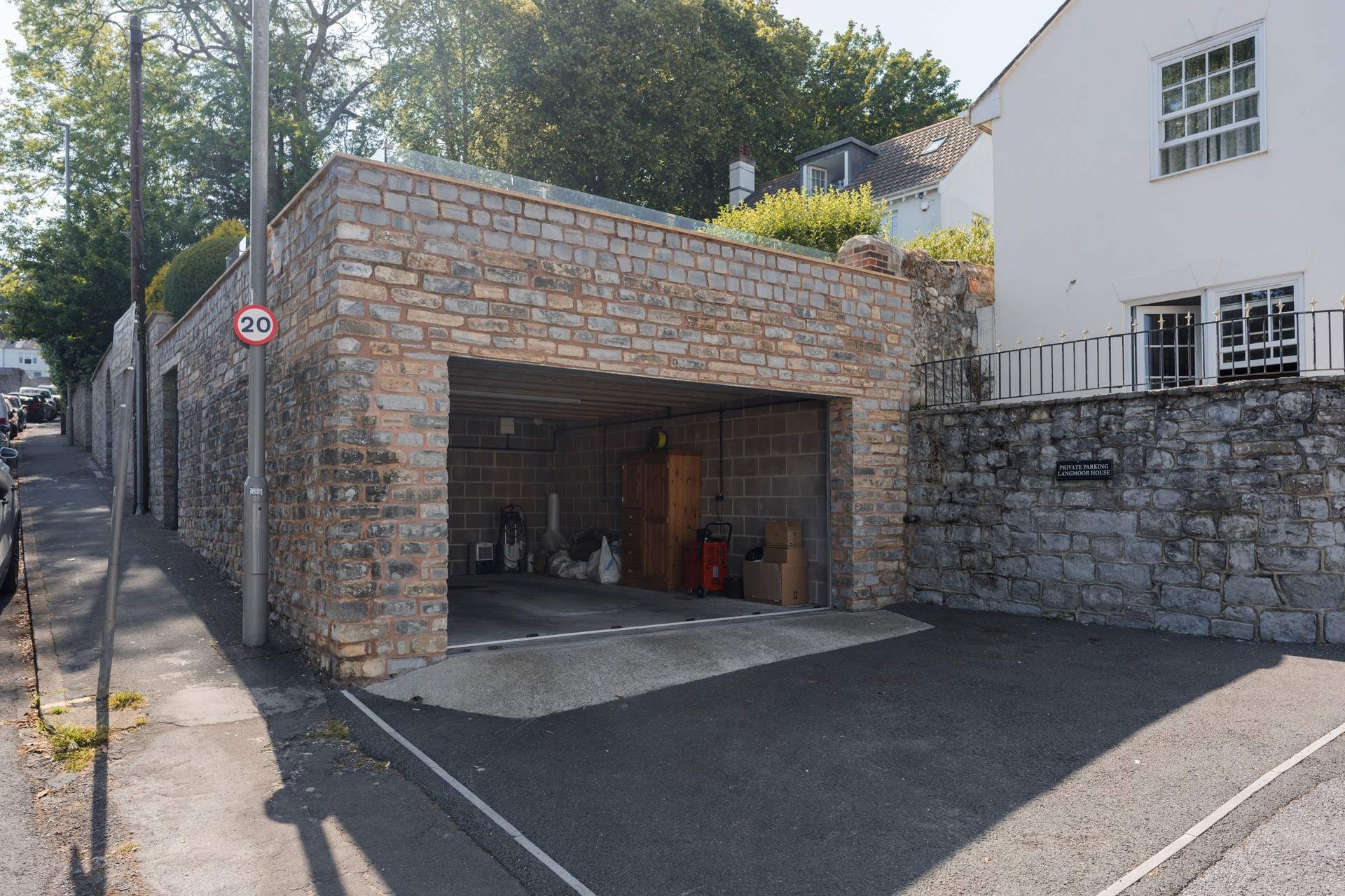 A rare gem in Lyme Regis is the off road parking space and large garage providing parking for two cars. A large public car park is just 50 yards up the road. Please note that parking is only allowed within the marked white lines.