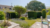 A glimpse from the upper patio through to the sun deck...