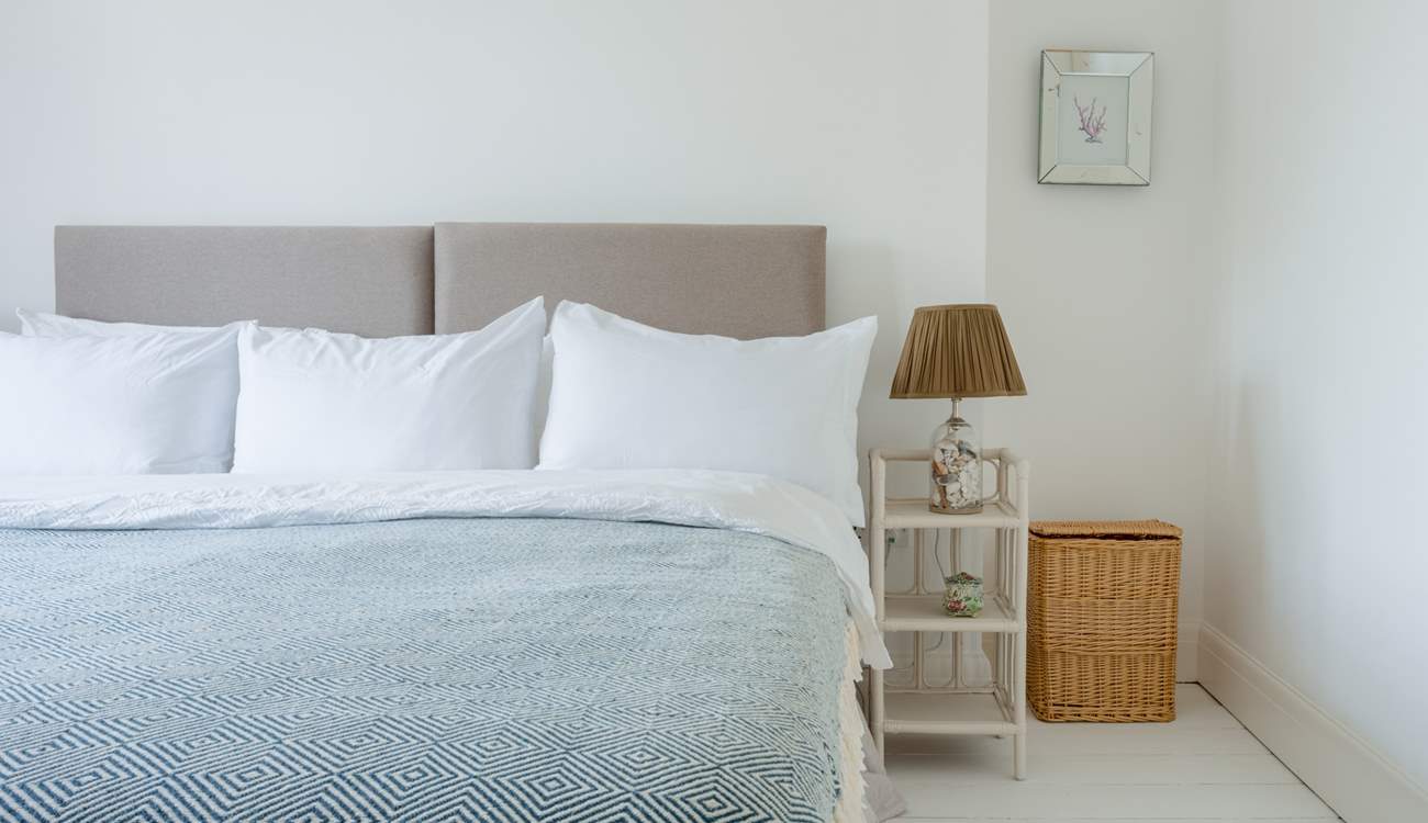 Bedroom 3 is just as impressive and spacious as all the others so everyone will be sleeping in style. The bed here is again a super-king 'zip and link' so can be split on request. Oh, and there are more sea views on show.