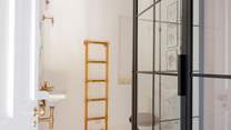 Completing the first floor is another curated and spacious shower-room.