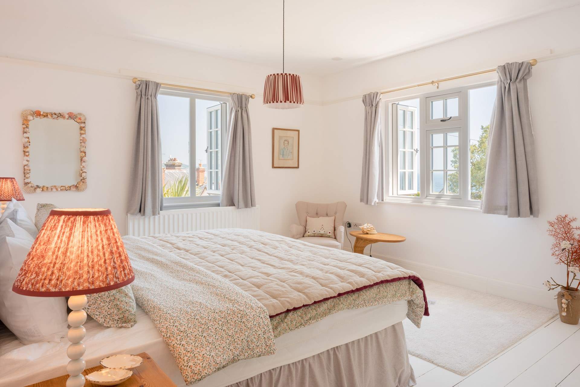 Its dual-aspect gives you views out to sea and over the rooftops and town.