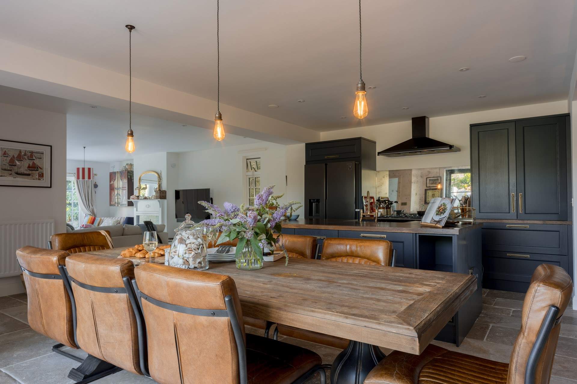 The kitchen is very well-equipped with everything you would expect from such a luxurious home.