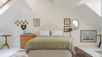 Bedroom 1 is very special with its vaulted ceiling, sea views and luxury en suite. Choosing the perfect bedroom in this home will be a nice problem to have!