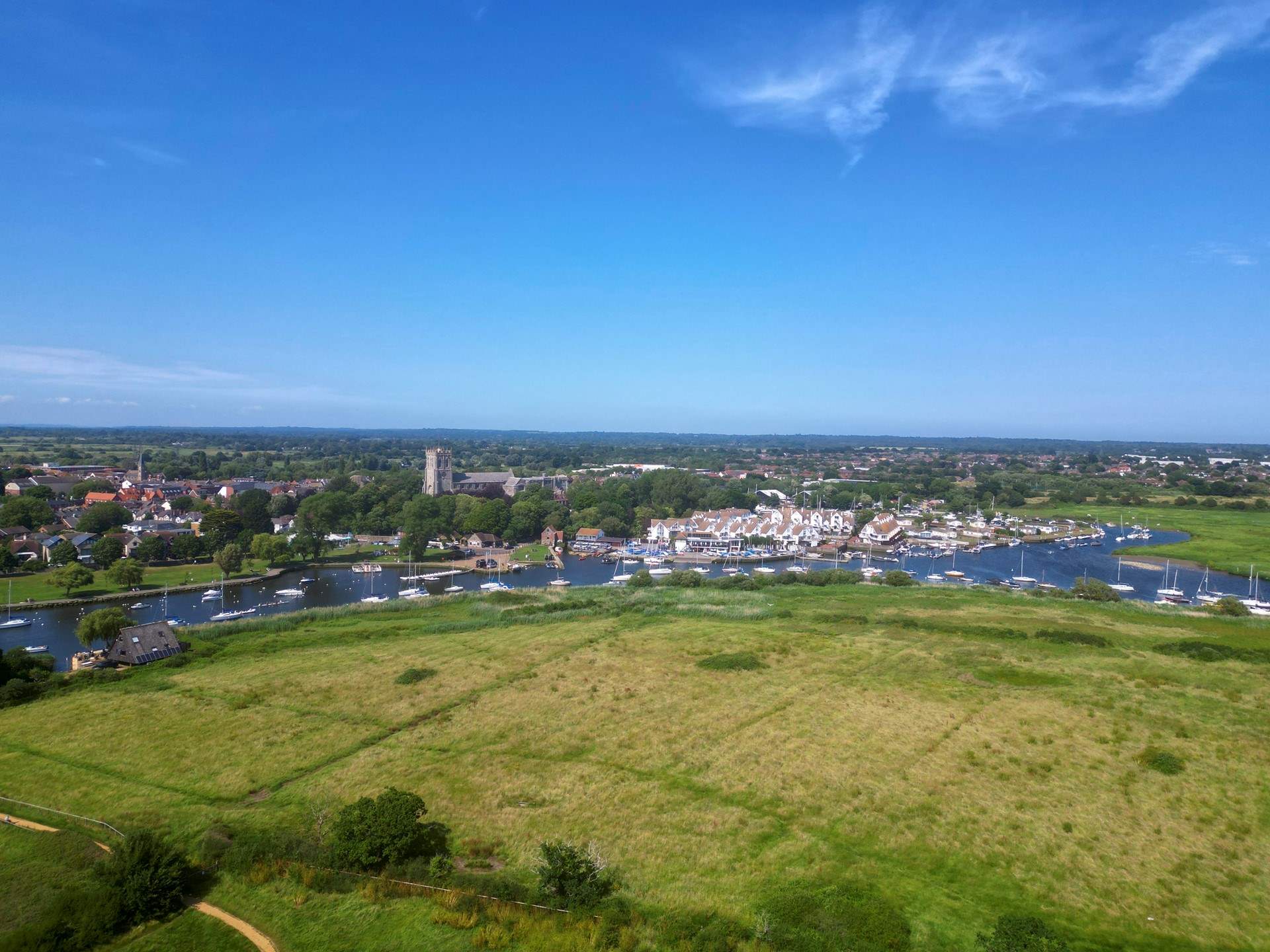 Views over the Avon to Christchurch Priory - both are short walks from the cottage or perhaps take the Wick Ferry (just a few minutes' walk).