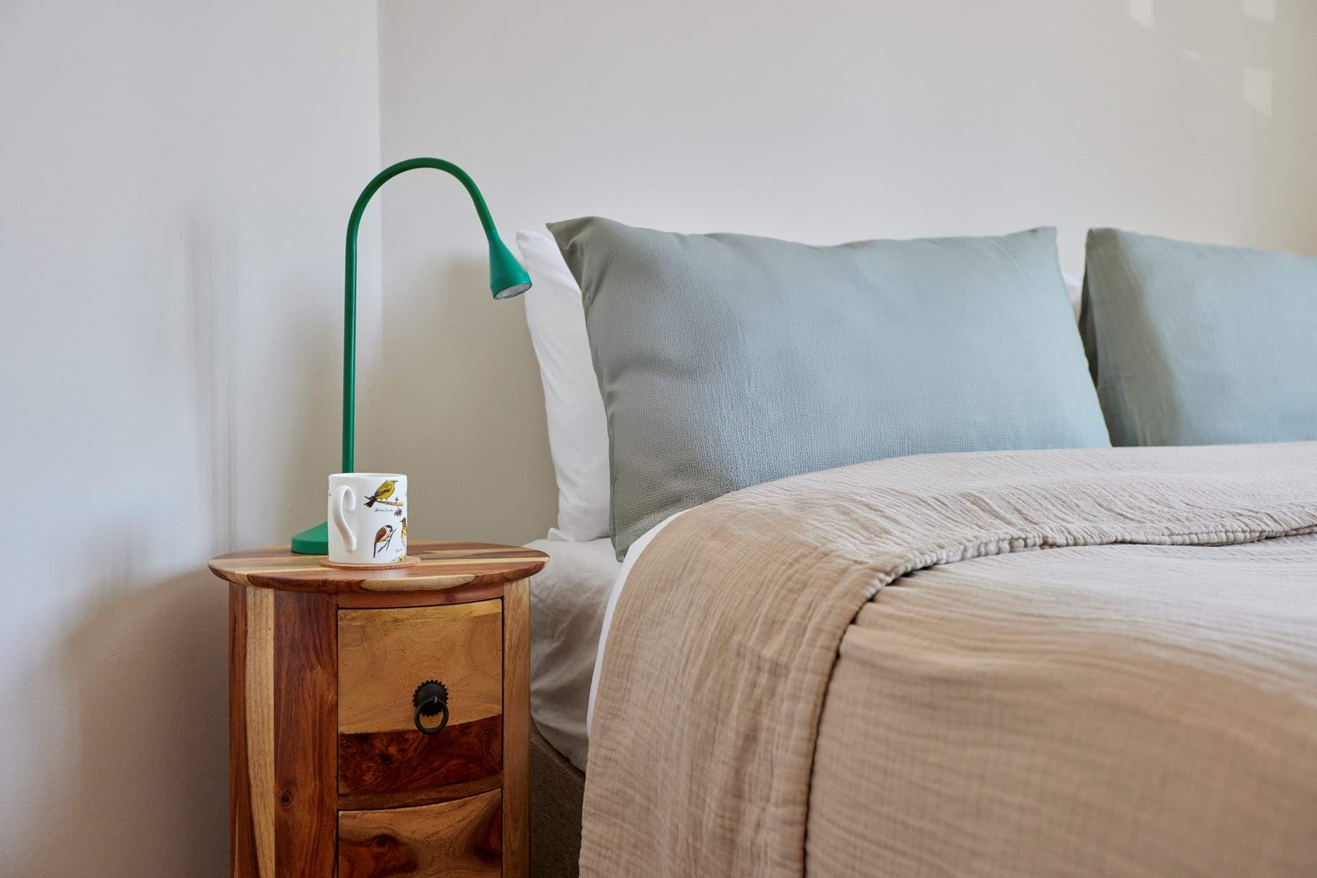 Both bedrooms are spacious and beautifully styled.