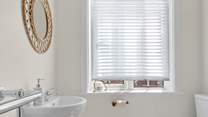 Lots of natural light in the family bathroom.