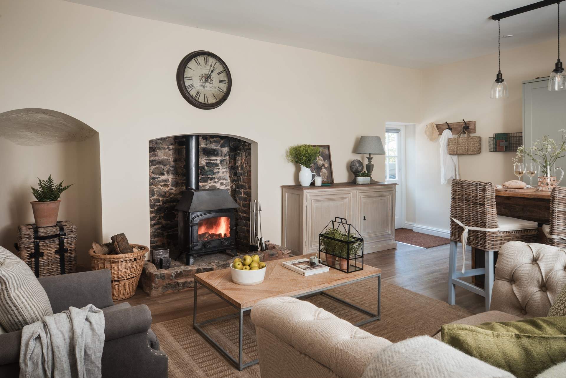 On those chillier evenings, you can snuggle up in front of the wood-burner.