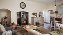 On those chillier evenings, you can snuggle up in front of the wood-burner.