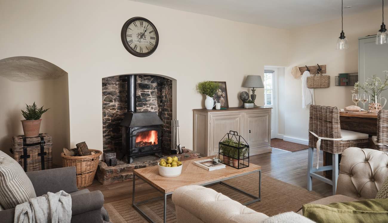 On those chillier evenings, you can snuggle up in front of the wood-burner.